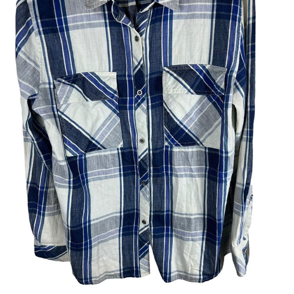 Men’s Rails Blue White Hunter Plaid Shirt - Picture 8 of 9